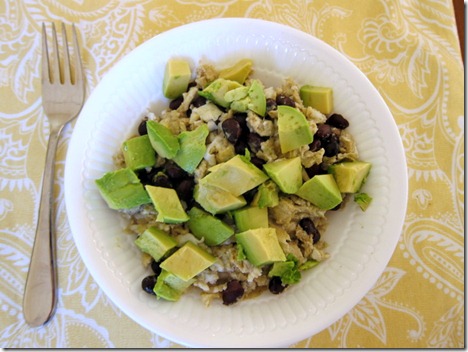 scrambled eggs avocado black beans