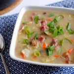 Corned Beef and Cabbage Creamy Potato Leek Soup